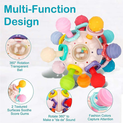 Kids Rattles Handbells Frog Hand Catch Ball Newborn Baby Toys Education Toys