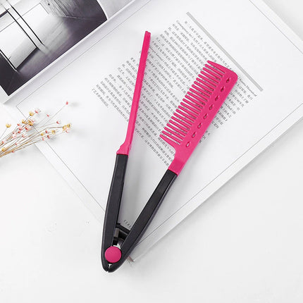 Professional Heat Resistant V-Shaped Hair Straightening Comb for Smooth Styling