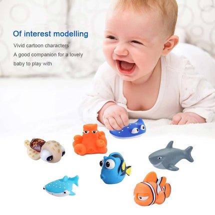 8Pcs Cute Ocean Animal Squirt Bath Toys, Floating Baby Water Play Toys
