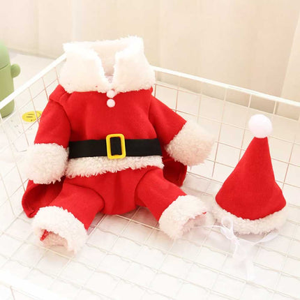 Christmas Santa Claus Pet Cat Dog Clothes Hat Costume Coat Decoration Xmas