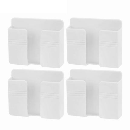 4Pcs Wall Mounted Remote Control Storage Rack Mobile Phone Holder Home Decor