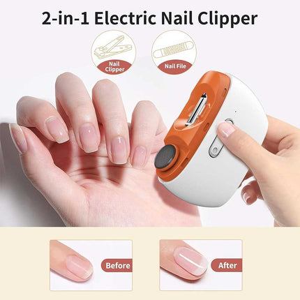 2-in-1 Electric Nail Clippers: Automatic Trimmer & Cutter for Safe Manicure