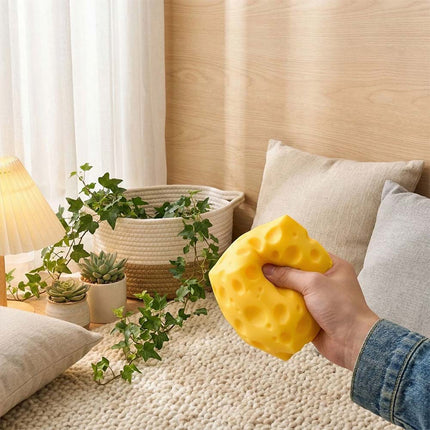 Extra Large Squishy Cheese Stress Relief Toy Soft Squeeze Novelty Toy Simulation Cheese Sensory Fidget Toy for Anxiety Relief and Relaxation