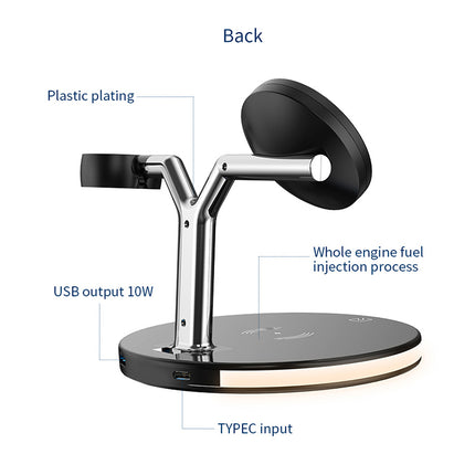 3‑in‑1 Wireless Charging Dock Station, Multi‑Device Wireless Charger for Smart Watch & Mobile Phone