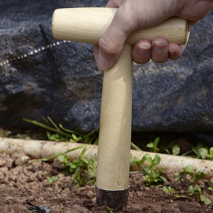 Garden Dibber Seed & Bulb Sowing Planting Tool T-Handle Carbon Steel Punch Tool