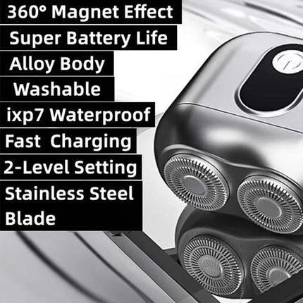 Portable Travel Shaver Rotary Razor for Beard Trimming Cordless Wet & Dry Use High Speed Performance