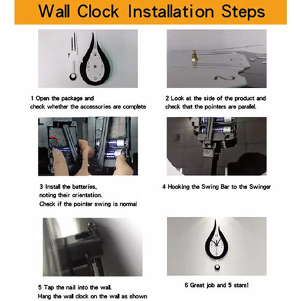 Waterdrop Silent Wall Clock Modern Pendulum Acrylic Wall Hanging Silent Clock