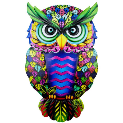 4PCS Magnetic Metal Owl Wall Decor Garden Fence Hanging Art Ornament