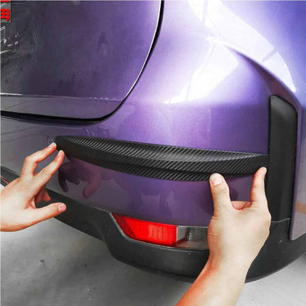 2PCS Car Carbon Fiber Anti-rub Unique Black Strip Bumper Corner Protector Guard