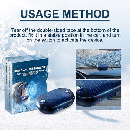 2PCS Electromagnetic Car Deicer, Molecular Anti-Snow Removal Tool, Winter Snow Removal Accessory