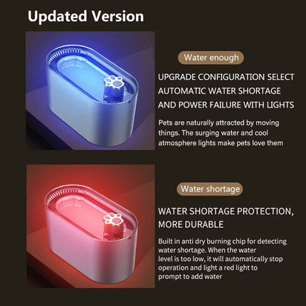 3L Smart Cat LED Water Fountain for Pet Dog Drinking Water Bowl Automatic Dispenser