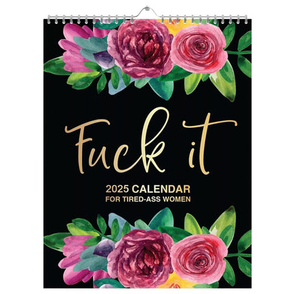 2025 Flower Wall Calendar for Tired-Ass Women,Fu*k It Funny Monthly Calendars
