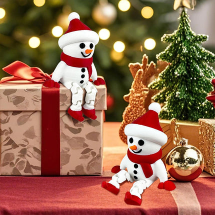 2PCS Printed Christmas Snowman Decoration – Flexible Festive Tabletop Decor, Ideal Xmas Gift for Festive Home Styling