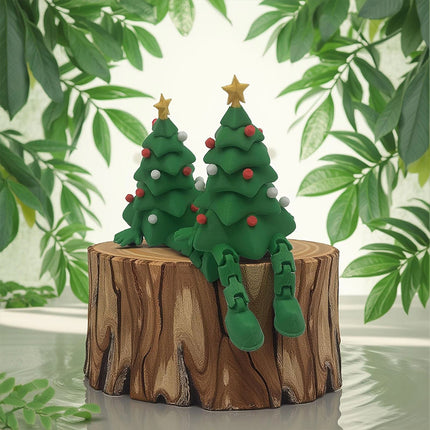 Printed Christmas Tree Desktop Decoration – Movable Joints Design, Exquisite Tabletop Christmas Ornament