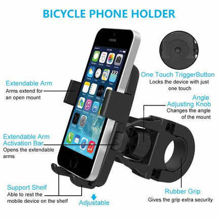 360°Rotation Mobile Phone Holder Handlebar Mount for Motorcycle Bicycle Bike