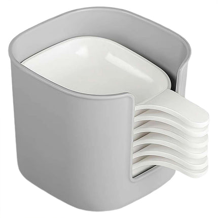 6Pcs Dipping Sauce Plate & Holder Set - Plastic Dishes with Storage Box