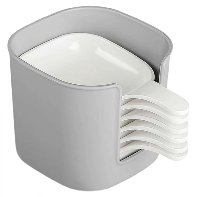 6Pcs Dipping Sauce Plate & Holder Set - Plastic Dishes with Storage Box