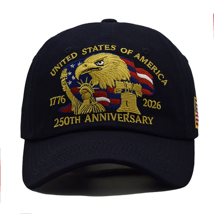 Patriotic USA 250th Anniversary Baseball Cap (1776–2026) - Adjustable Fit