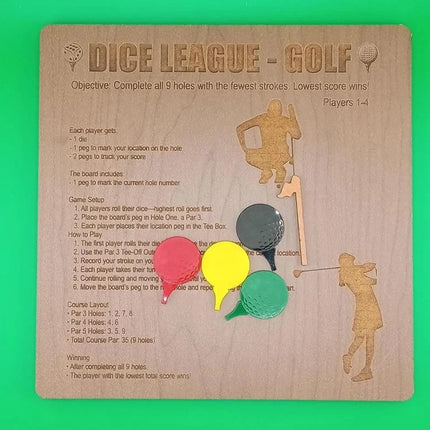 Wooden Mini Tabletop Dice Golf Game, Fun Challenging Desktop Family Strategy Board Game