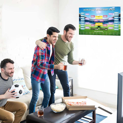World Cup Football Wall Chart 2026, 2 Pcs World Cup Schedule Poster, Football Poster 60×90CM