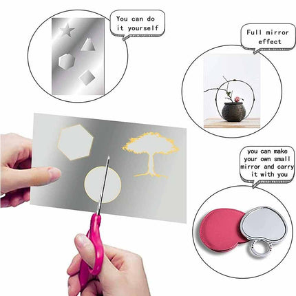 2M Self Adhesive Large Mirror Wall Sticker Roll, DIY Decor for Bathroom & Room