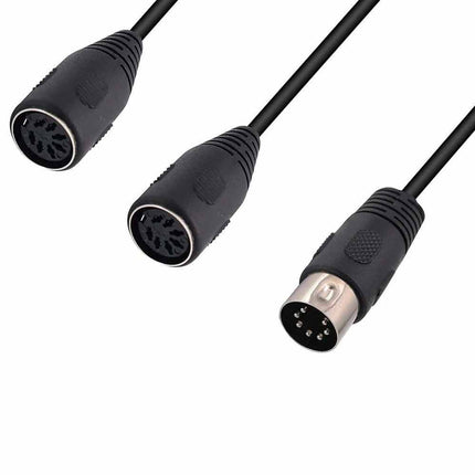 7 Pin DIN Male to Dual 7 Pin DIN Female Y Splitter Audio Cable, Stereo Split Cord 0.5M