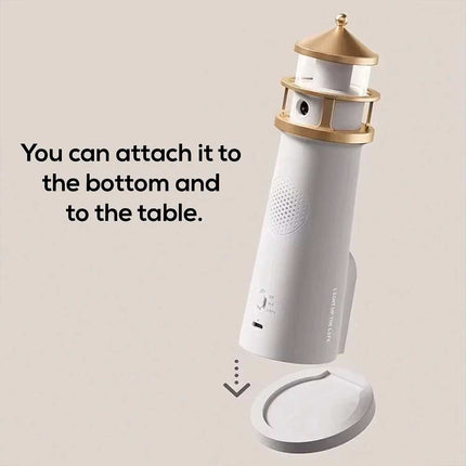 3 in 1 Lighthouse Moon Projector Lamp, Bluetooth Speaker, White Noise Ocean Sound Night Light