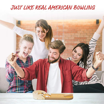 Mini Tabletop Tenpin Bowling Game, Portable Desktop Bowling Set for Family Classic Novelty Gift