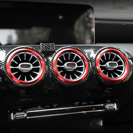 7-Piece Red Aluminum Car Air Vent Cover Universal Fit for Car Interior Decoration Durable Inner Vent Trim Kit