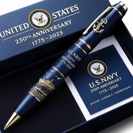 U.S. Navy 250th Anniversary Commemorative Pen 1775–2025 Naval Tribute Gift for Collectors