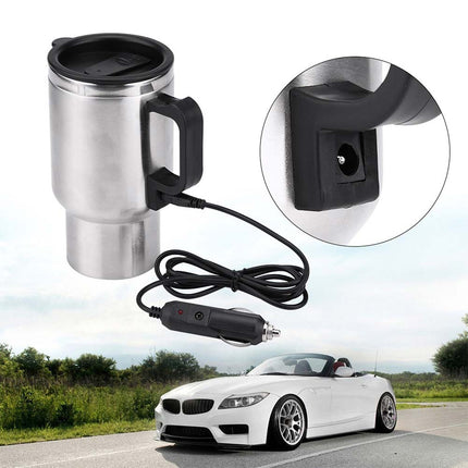 12V Car Electric Kettle Heating Cup Coffee Tea Mug Pot Stainless Steel Bottle