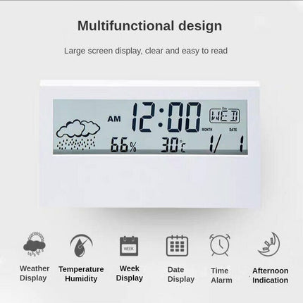 LCD Digital Temperature Humidity Meter Home Hygrometer Alarm Clock Thermometer