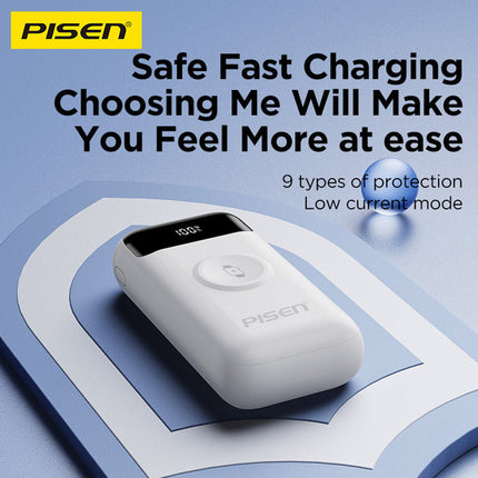 Pisen 22.5W PD Fast Charging Power Bank 10000mAh Built-in Cable CCC Certified