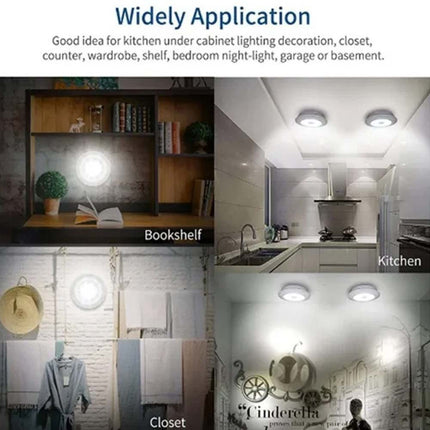 3 Pack Remote-Controlled LED Under Cabinet Lights: Dimmable, Timed, Battery Operated Push Lights