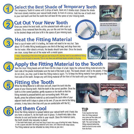 3X Instants Smile Comfort Fit Flex Teeth Top Temporary Teeth Replacement Repair