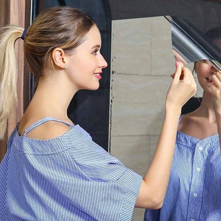 2M Self Adhesive Large Mirror Wall Sticker Roll, DIY Decor for Bathroom & Room