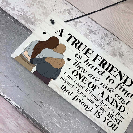 True Friend Wooden Wall Decor – Thoughtful Friendship Gift for Her