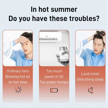 Portable Air 6 Speed Silent Timer Air Conditioner Cooler Leafless Electric Fan