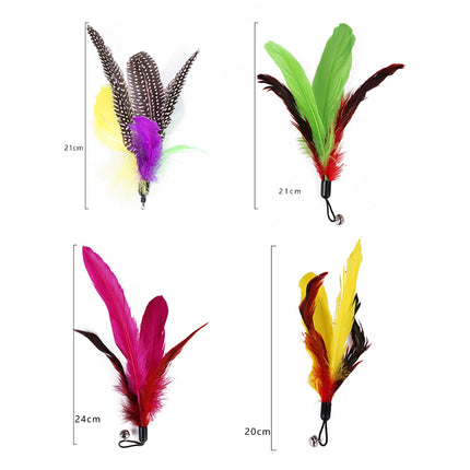 11PCS Replacement Cat Feather Toy Set Teaser Wand Toy for Kitten Cat Having Fun