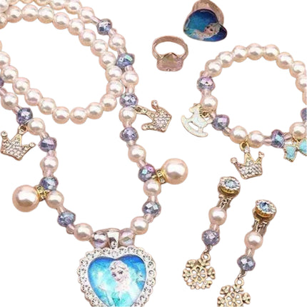 Frozens Elsa Anna necklace Bracelet Earring Ring Set Children Girls Gift BEST GIFT