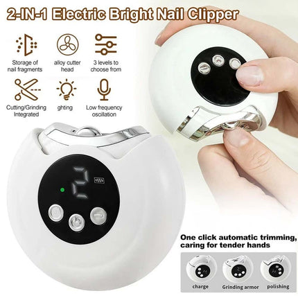 Electric Nail Clippers with Nail File Safe Automatic Trimmer, Rechargeable