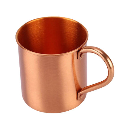 450ML Pure Copper Moscow Mule Mug, Gold Copper Drinking Cup for Coffee Beer Cocktail & Camping