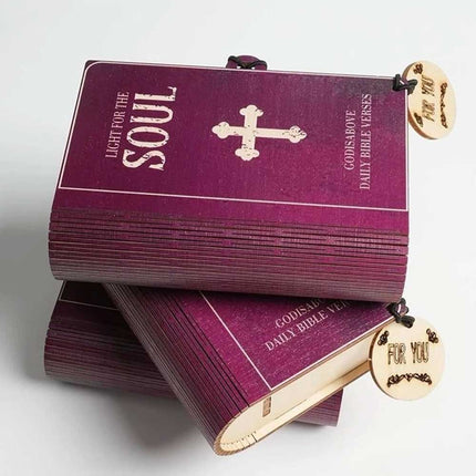 Handmade Wooden Bible Verses Box + 150PCS Daily Scripture Verse Cards