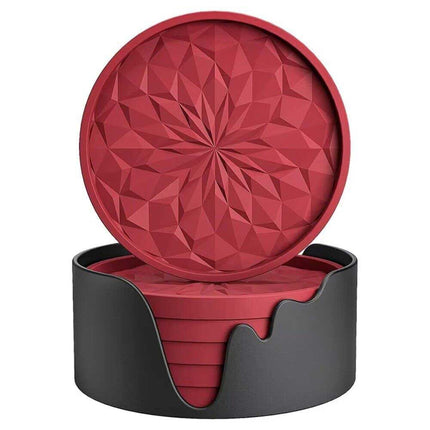 6-Piece Silicone Coaster Set: Non-Slip Heat-Resistant Cup Mats for Drinks & Glasses