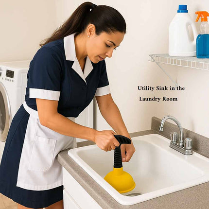 Mini Sink Drain Plunger, Compact Small Drain Unclogger for Bathroom Sink, Kitchen Sink & Shower Drain Clogs