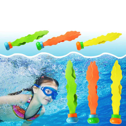 19pcs Kids Underwater Diving Toys Dive Ring and Seaweeds Swimming Pool Toy Game