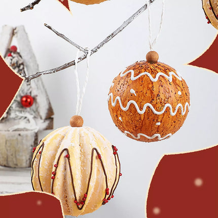 6Pcs Gingerbread Christmas Baubles, Xmas Tree Hanging Ornaments Decorations