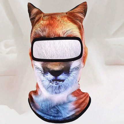 3D Animal Ski Balaclava, Full Face Mask With Ears, Winter Hat for Motorcycle & Snowboarding