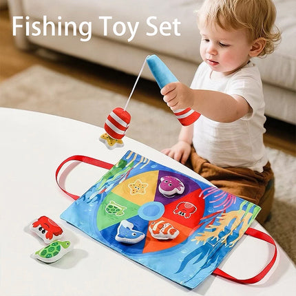 Fabric Fishing Game Toy, Montessori Toddler Play Set for 1–3 Years Old, Christmas Gift