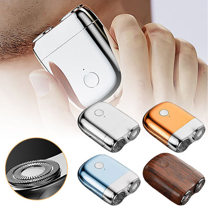 Waterproof Portable USB Pocket Men Shaver, Double Head Washable Electric Razor